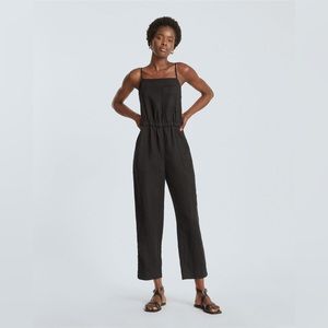 EVERLANE The Linen Shoestring Jumpsuit in Black. New with tag